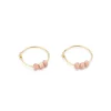 Simply Whispers 14k Yellow Gold Rhodochrosite Charm Hoop Earrings Online
