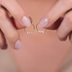 Simply Whispers 14k Yellow Gold Rhodochrosite Charm Hoop Earrings Online