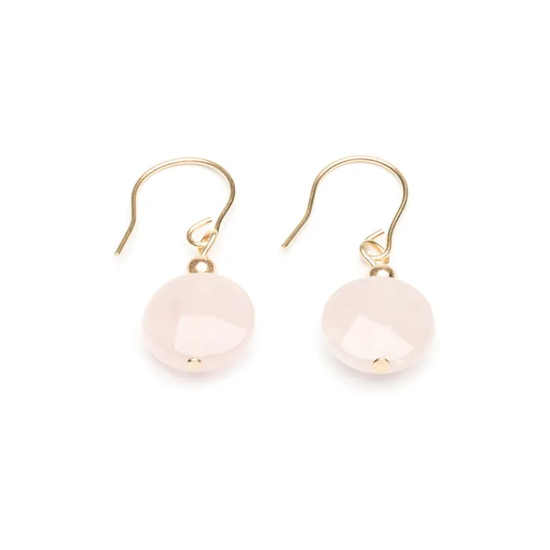 Simply Whispers 14k Yellow Gold Rose Quartz Earrings Outlet