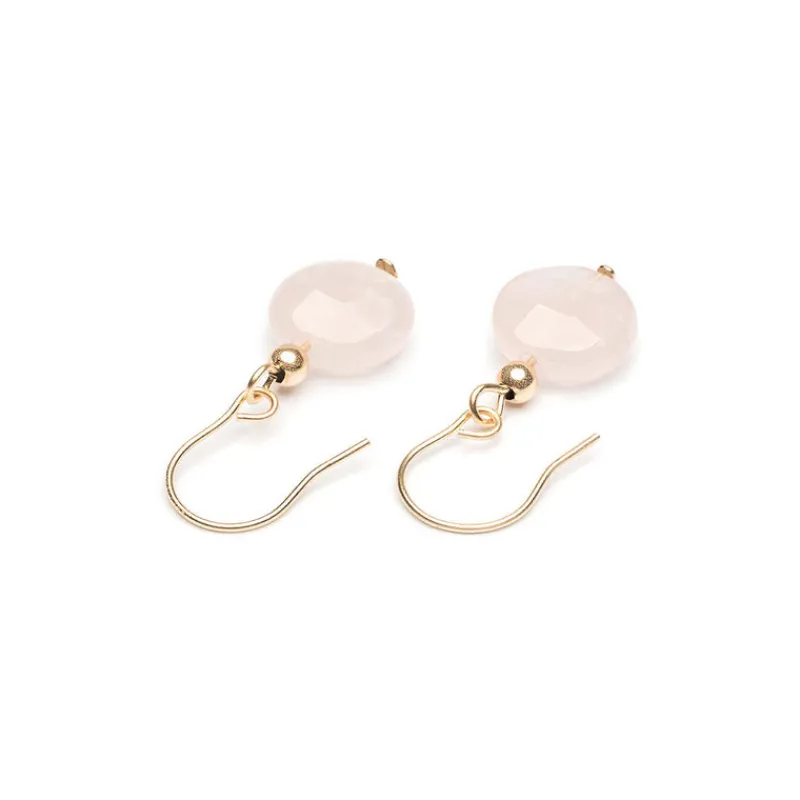Simply Whispers 14k Yellow Gold Rose Quartz Earrings Outlet