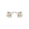 Simply Whispers 14k Yellow Gold Stud Earrings 5mm Square Zirconia Fashion