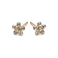 Simply Whispers 14k Yellow Gold Stud Earrings White Daisy Best