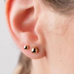 Simply Whispers 14k Yellow Gold Stud Earrings Medium Ball Hot