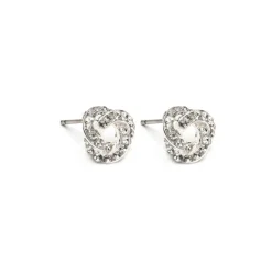 Simply Whispers Knot Crystal Stud Earrings New