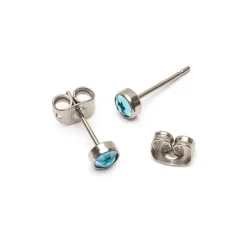 Simply Whispers Light Blue Titanium Stud Earrings Outlet