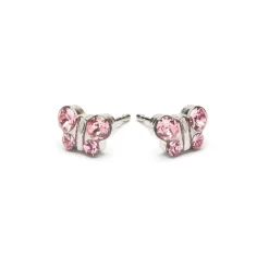 Simply Whispers Light Pink Crystal Butterfly Earrings Hot