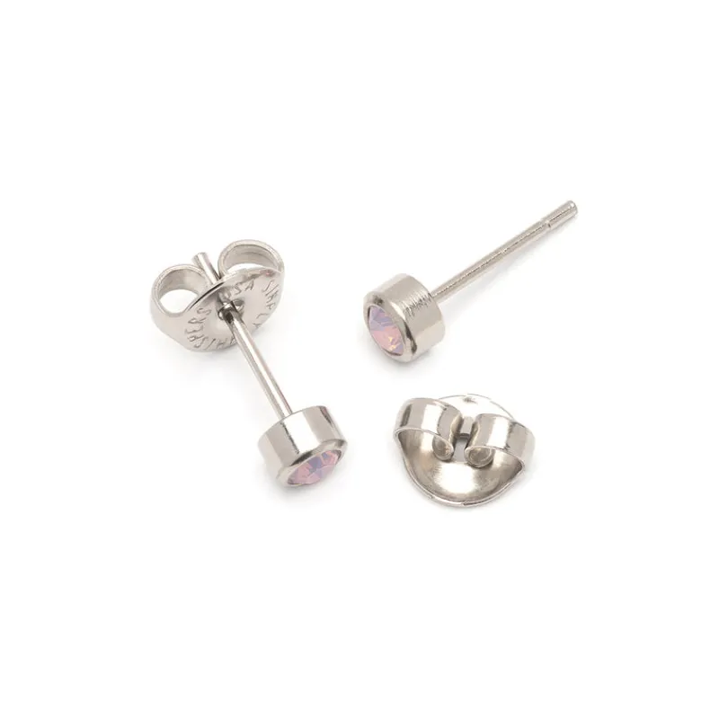Simply Whispers Light Pink Crystal Stud Earrings Online