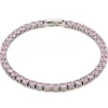 Simply Whispers Light Pink Round Zirconia Tennis Bracelet New