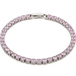 Simply Whispers Light Pink Round Zirconia Tennis Bracelet New
