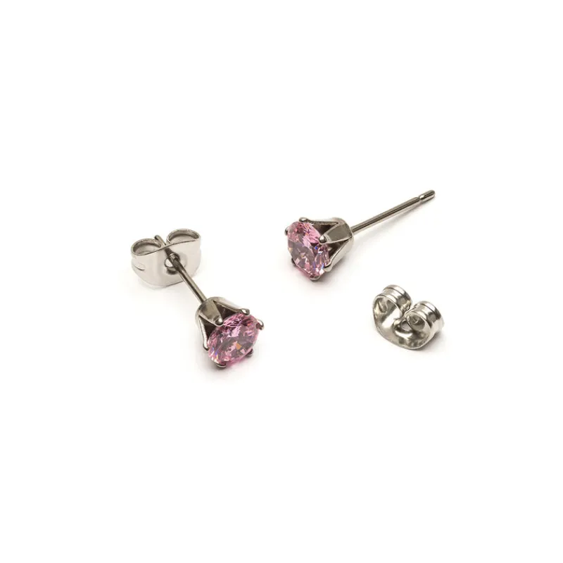 Simply Whispers Light Pink Titanium Stud Earrings Online