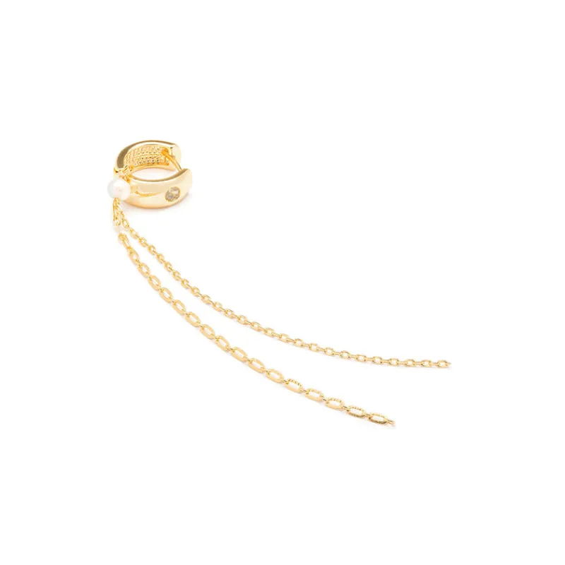Simply Whispers Link Chain Drop Single Huggie Hoop Discount