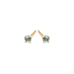 Simply Whispers March Birthstone 14k Gold Plated Stud Earrings Online
