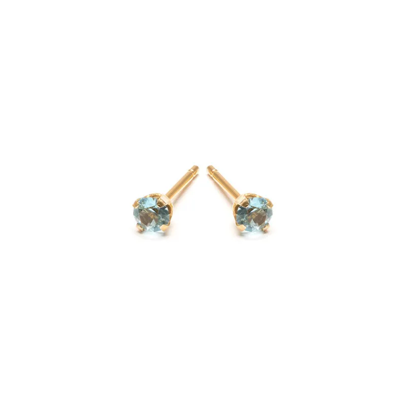 Simply Whispers March Birthstone 14k Gold Plated Stud Earrings Online