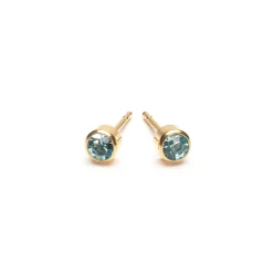 Simply Whispers March Birthstone 14k Gold Plated Earrings Sale