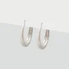 Simply Whispers Matte Silver Hoop Earrings Outlet