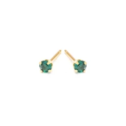 Simply Whispers May Birthstone 14k Gold Plated Stud Earrings Hot