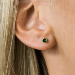 Simply Whispers May Birthstone 14k Gold Plated Earrings Hot
