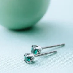 Simply Whispers May Birthstone Stainless Steel Stud Earrings Online