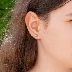 Simply Whispers Mini Aqua Pave Earrings Online