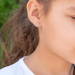 Simply Whispers Mini Aqua Pave Earrings Online