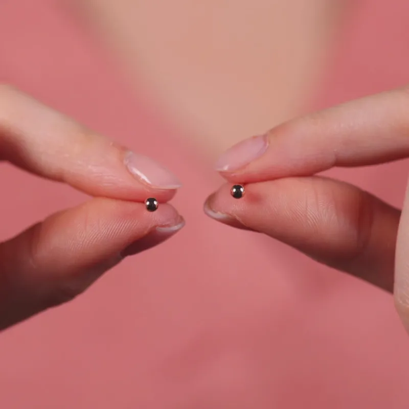 Simply Whispers Mini Ball Stud Earrings Rose Gold Plated New