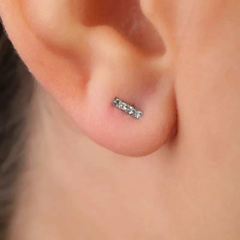 Simply Whispers Mini Bar Stud Earrings Hot