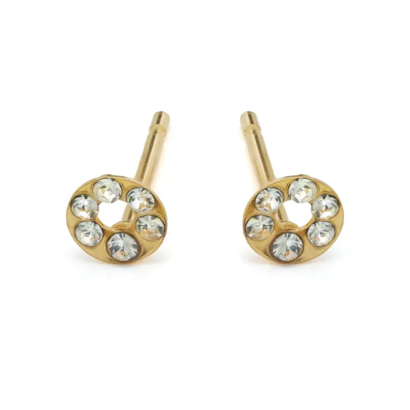 Simply Whispers Mini Circle Gold Stud Earrings Outlet