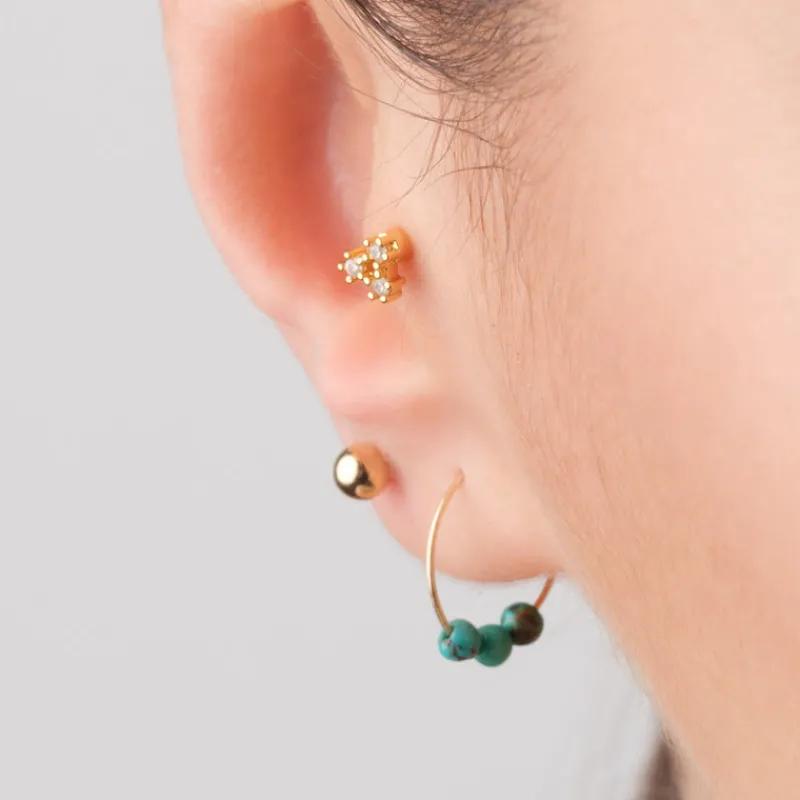 Simply Whispers Mini Crystal Gold Helix Single Earring Fashion