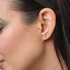Simply Whispers Mini Crystal Stud Earrings Gold Plated Hot