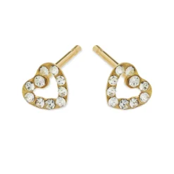 Simply Whispers Mini Heart Gold Stud Earrings Outlet