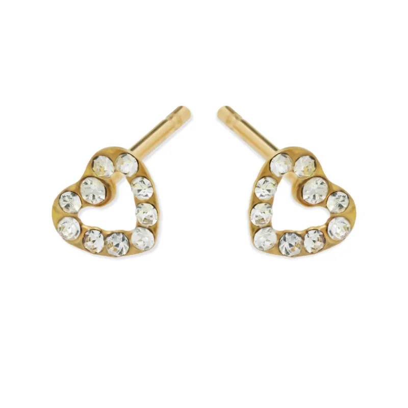 Simply Whispers Mini Heart Gold Stud Earrings Outlet