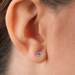Simply Whispers Mini Heart Stud Earrings Hot