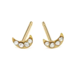 Simply Whispers Mini Moon Gold Stud Earrings Best