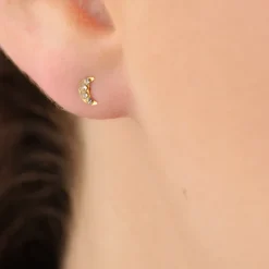 Simply Whispers Mini Moon Gold Stud Earrings Best