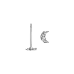 Simply Whispers Mini Moon Stud Earrings Clearance