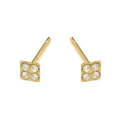 Simply Whispers Mini Square Gold Stud Earrings Best