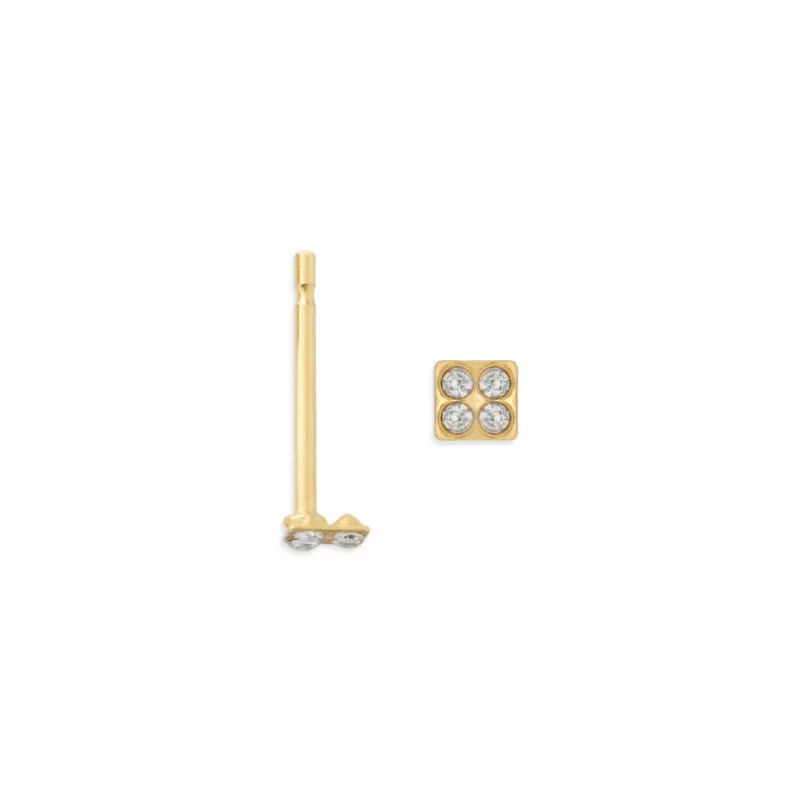 Simply Whispers Mini Square Gold Stud Earrings Best
