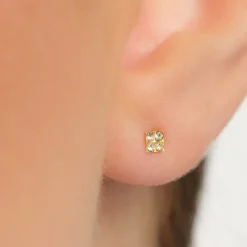 Simply Whispers Mini Square Gold Stud Earrings Best