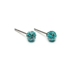Simply Whispers Mini Turquoise Pave Earrings Clearance