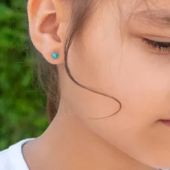 Simply Whispers Mini Turquoise Pave Earrings Clearance