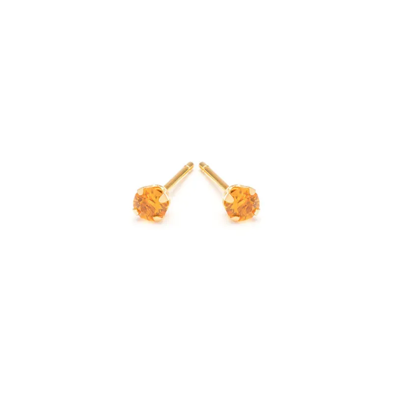 Simply Whispers November Birthstone 14k Gold Plated Stud Earrings Outlet
