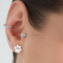 Simply Whispers Opal Paw Titanium Helix Earring Fashion