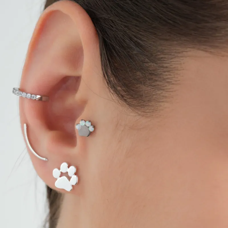 Simply Whispers Opal Paw Titanium Helix Earring Fashion