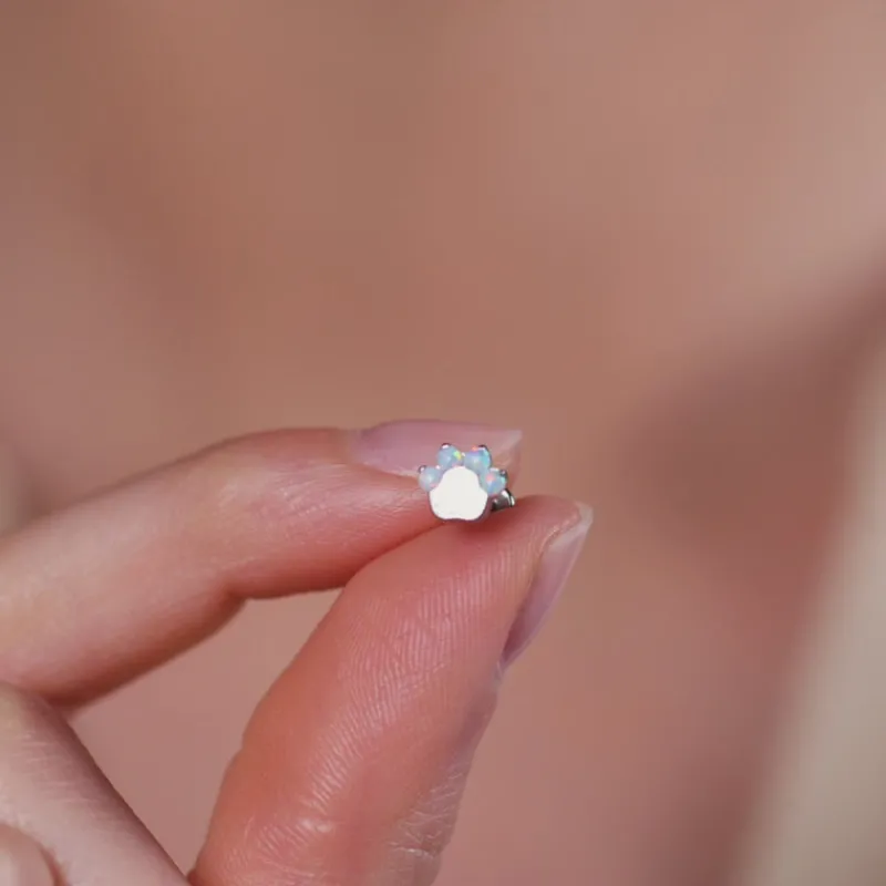 Simply Whispers Opal Paw Titanium Helix Earring Fashion