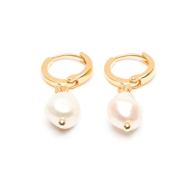 Simply Whispers Pearl Drop Huggie Hoops Hot