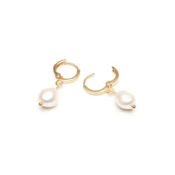 Simply Whispers Pearl Drop Huggie Hoops Hot