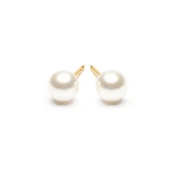 Simply Whispers Pearl Stud Earrings 5mm Gold Plated Best