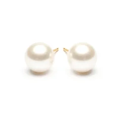 Simply Whispers Pearl Stud Earrings 8mm Gold Plated Best