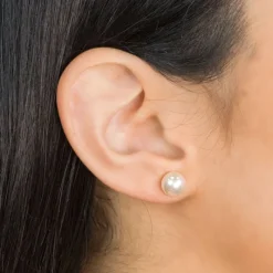 Simply Whispers Pearl Stud Earrings 8mm Gold Plated Best