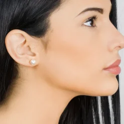 Simply Whispers Pearl Stud Earrings 8mm Gold Plated Best